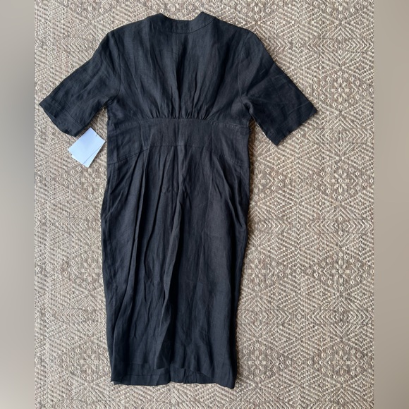 NWT Beatrice Valenzuela Linen Cubano Button Down Black Dress Size 2 MSRP $428 - Picture 11 of 11